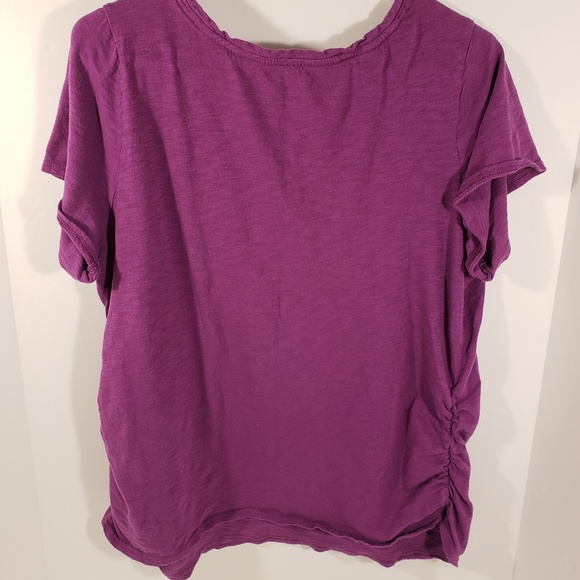 Lane Bryant Plum Side Ruched Short Sleeved Tee 2X - Picture 4 of 4